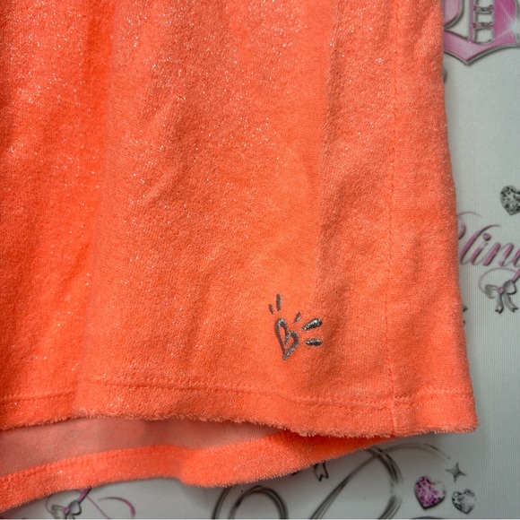 Sparkly terry cloth towel dress coverup beach swimming orange glitter bling ππ - Picture 3 of 7